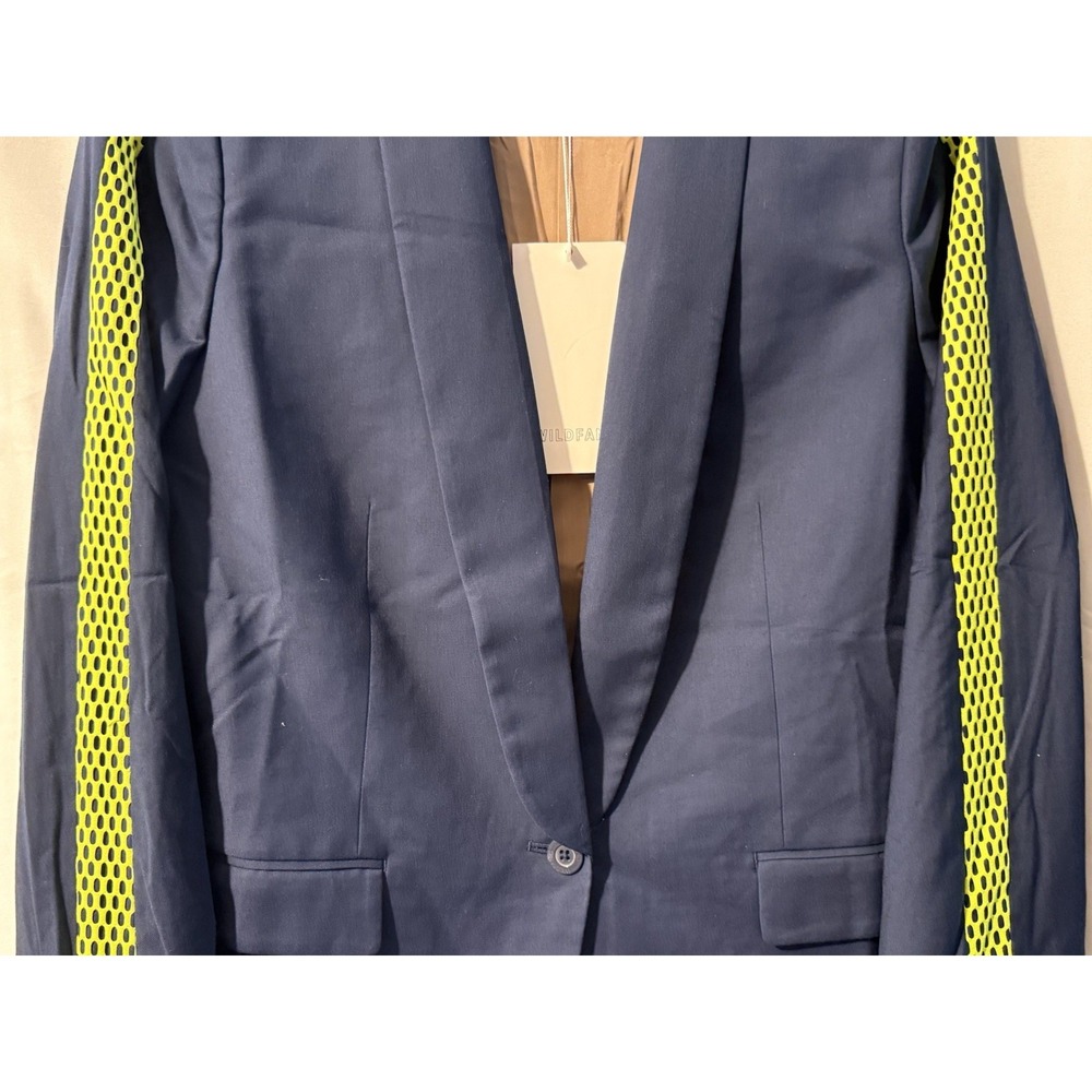 Wildfang The Empower Colorblock Tux Blazer XL Navy Neon Green NWT - Picture 3 of 13